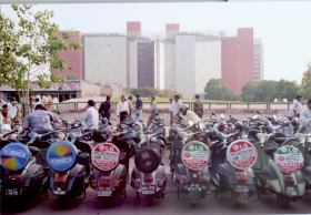 Scooters in Conaught Place, New Delhi