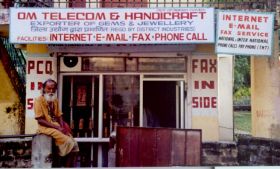 OM telecom and handicraft and a sadhu, Rishikesh