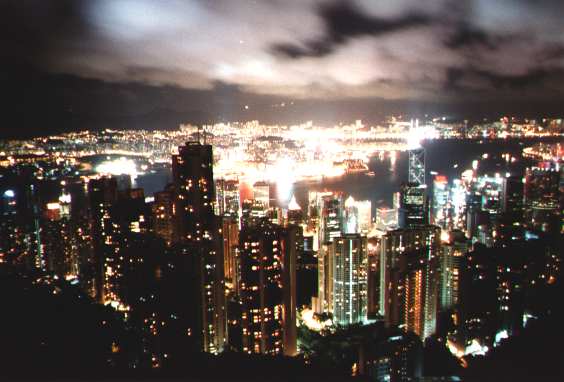 Hong-Kong in the night, from Victoria Peak