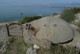 Bunker on the shores of lake Skadar (Shkoder)