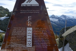 Relief memorial sign on the pass
