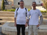 At the starting point - Paris Sq. - Thomas Fietz with Guy Shachar, founder of Haifa Trail