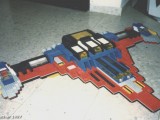 This is the last spaceship model I produced, and practically the last design I built from LEGO so far... It was truely huge, with a wingspan exceeding 110 cms and really nice chambers inside
