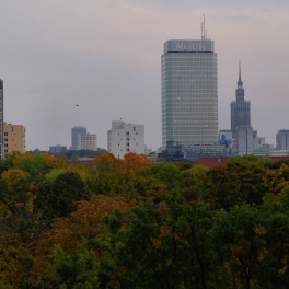 View towards Krasiński Garden and Warsaw CBD