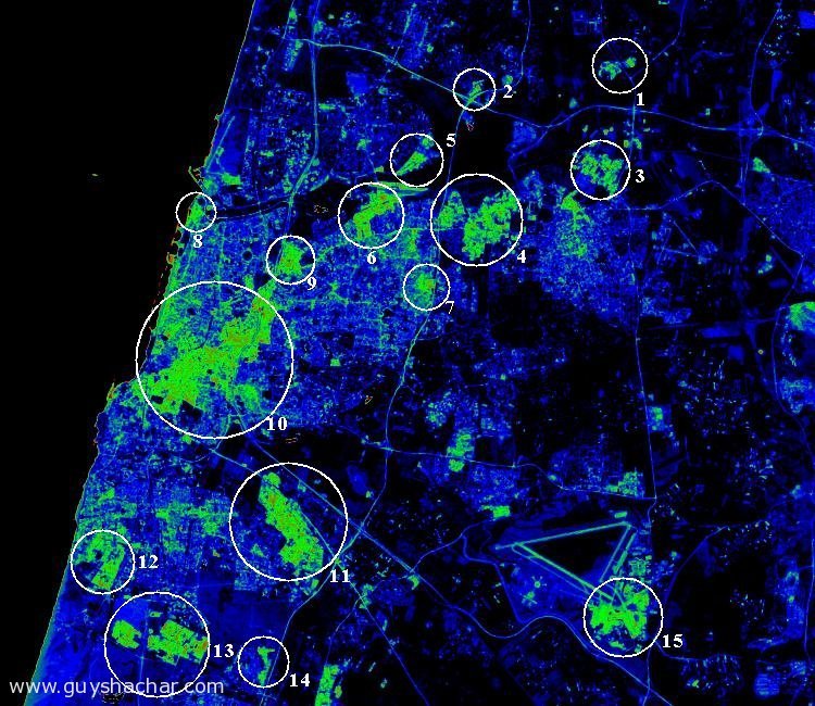 הבלטת כל אזורי התעשיה והמסחר של גוש דן בעזרת השיטה